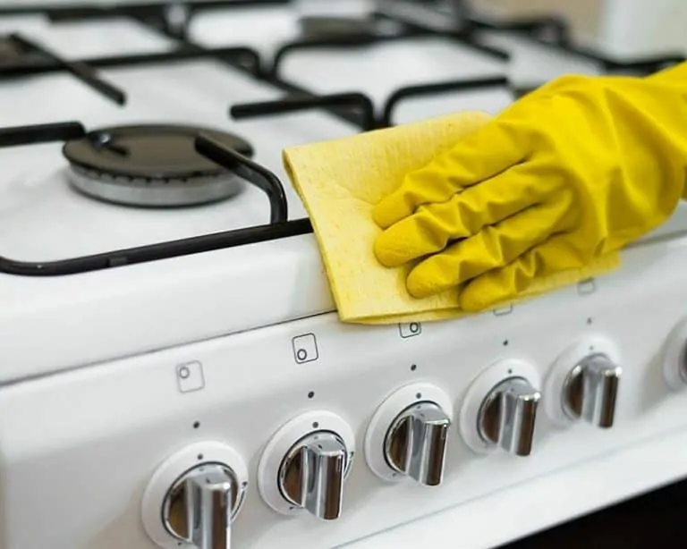 white stove cleaning